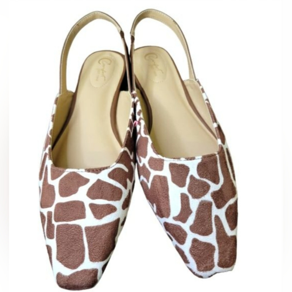 C Comfort Giraffe Print Slingback Flats Size 9